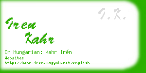 iren kahr business card